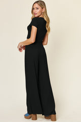 Hazel Blues® | Double Take Round Neck Top and Pants Set