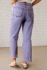 Hazel Blues® | Washed Raw Hem Cropped Jeans