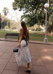 Buffy Maxi Skirt White Polkadot