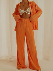 Hazel Blues® | Button Up Long Sleeve Top and Pants Set