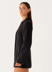 Albi Fitted Blazer Mini Dress Black