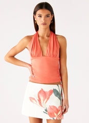 Avena Halter Top Coral