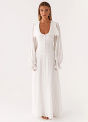 Alima Long Sleeve Maxi Dress White