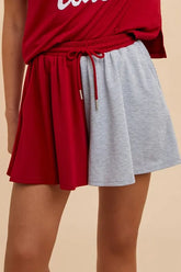 Hazel Blues® | Annie Wear Color Block French Terry Flare Shorts