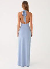 Cristal Halter Maxi Dress Blue