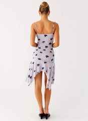 Amor Flock Hanky Mini Dress Lilac