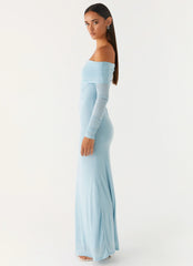 Cocoa Long Sleeve Maxi Dress Blue