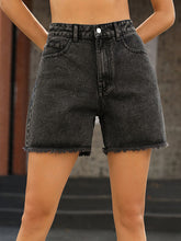 Hazel Blues® | Raw Hem High Waist Denim Shorts