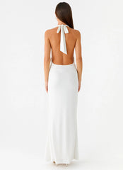 Cheyenne Halter Neck Maxi Dress Ivory