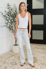 Hazel Blues® | Alyse Mid Rise Destroy & Fray Hem Bootcut