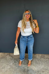 Hazel Blues® | PREORDER: Denim & Pearls Crop Jeans