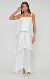 Ella Maxi Dress ~ Ivory Luxe Satin