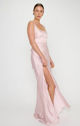 Lana Maxi Dress ~ Powder Pink Chrome