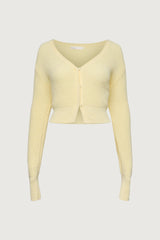 CROPPED LIGHTWEIGHT BUTTON FRONT CARDIGAN