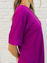 Hazel Blues® | Comfy Cruising Top and Biker Shorts Set in Lt Plum