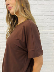 Hazel Blues® | Comfy Cruising Top and Biker Shorts Set in Mahogany