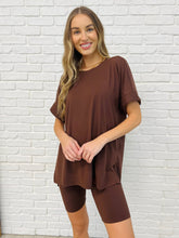 Hazel Blues® | Comfy Cruising Top and Biker Shorts Set in Mahogany