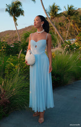 Camille Midi Dress ~ Ice Blue