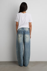 MID-RISE WIDE LEG VINTAGE WASH JEAN