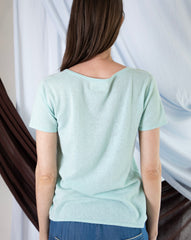 Marcelle T-Shirt (V-Neck) - Chalk Blue