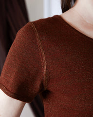 Marcelle T-Shirt (Round Neck) - Sierra Brown Shimmer