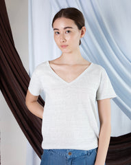 Marcelle T-Shirt (V-Neck) - Silver