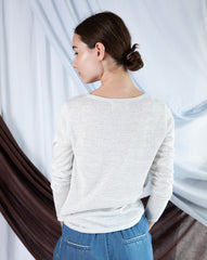 Marcelle Long T-Shirt (Round Neck) - Silver
