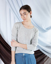 Marcelle Long T-Shirt (Round Neck) - Woodsmoke