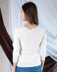 Marcelle Long T-Shirt (Round Neck) - White