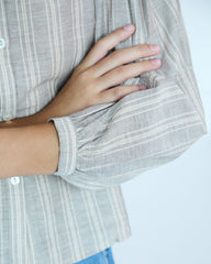 Girl Louise Blouse - Natural Stripes