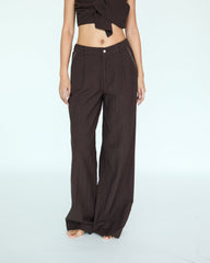 Yves Tencel Linen Pants - Chocolate