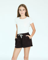 Girl Lilou Velvet Short - Chocolate