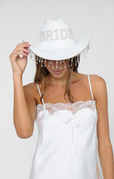 Diamond Darling Bride Hat ~ White