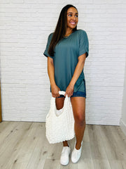 Hazel Blues® | Comfy Cruising Top and Biker Shorts Set in Ash Jade
