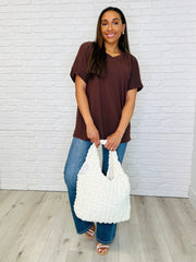 Hazel Blues® | Comfy Cruising Top and Biker Shorts Set in Mahogany