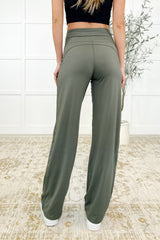 Hazel Blues® | Leg Day Legends Straight Leg Bottoms in Grey Sage