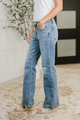 Hazel Blues® | Lorena Mid Rise Vintage Wash Bootcut Jeans