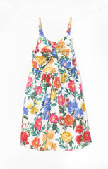 Bow Mini Dress ~ Charm Peony White Taffeta