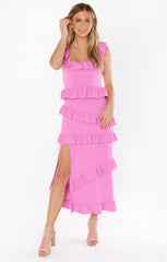 Greta Dress ~ Pink Lilac Stretch