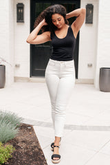 Hazel Blues® | Maddie Mid Rise Braided Side Seam Relaxed Jeans