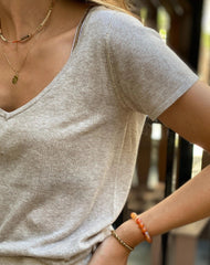 Marcelle T-Shirt (V-Neck) - Hay Day