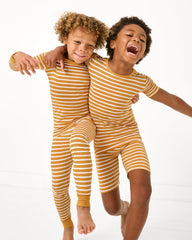 Marigold Stripe Two-Piece Pajama Set