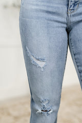 Hazel Blues® | Marlena High Rise Shield Pocket Flare Jeans