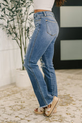 Hazel Blues® | Maureen High Rise Distressed Bootcut Jeans