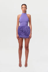 Faux Feather Mini Skirt