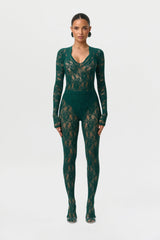 Stretch Lace Closed Toe Legging Petite