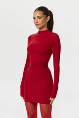 Naked Mock Neck Mini Dress