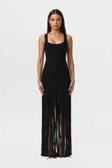 Knit Fringe Tank Dress
