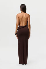 Naked Halter Braid Maxi Dress