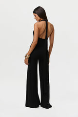 Smooth Halter Wide-Leg Jumpsuit Petite